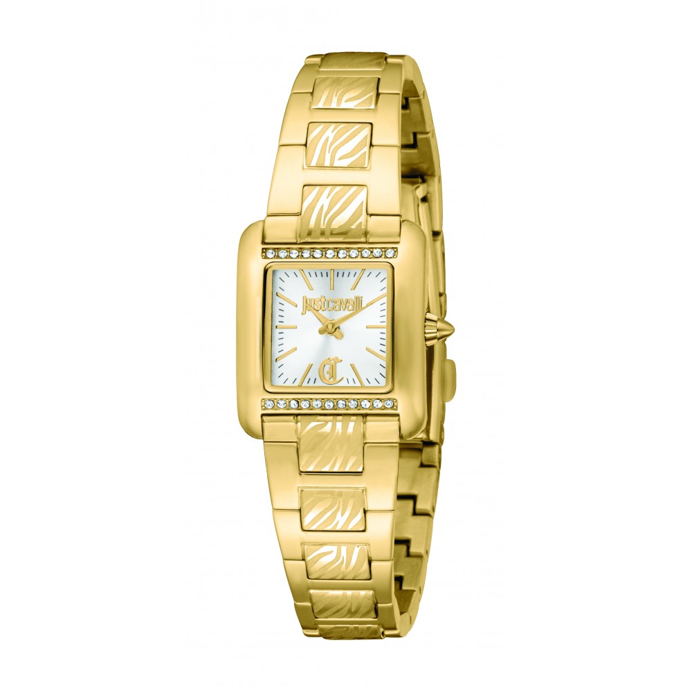 JUST CAVALLI Animalier Ρολόι Επιχρυσωμένο Ανοξείδωτο Ατσάλι Μπρασελέ JC1L384M0065