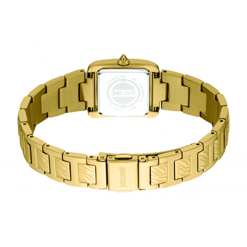 JUST CAVALLI Animalier Ρολόι Επιχρυσωμένο Ανοξείδωτο Ατσάλι Μπρασελέ JC1L384M0065