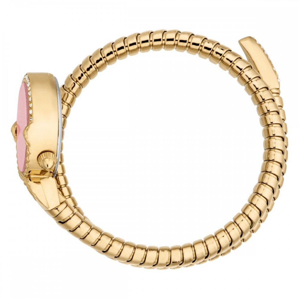 JUST CAVALLI Signature Snake Ρολόι Επιχρυσωμένο Ανοξείδωτο Ατσάλι Μπρασελέ JC1L350M0035