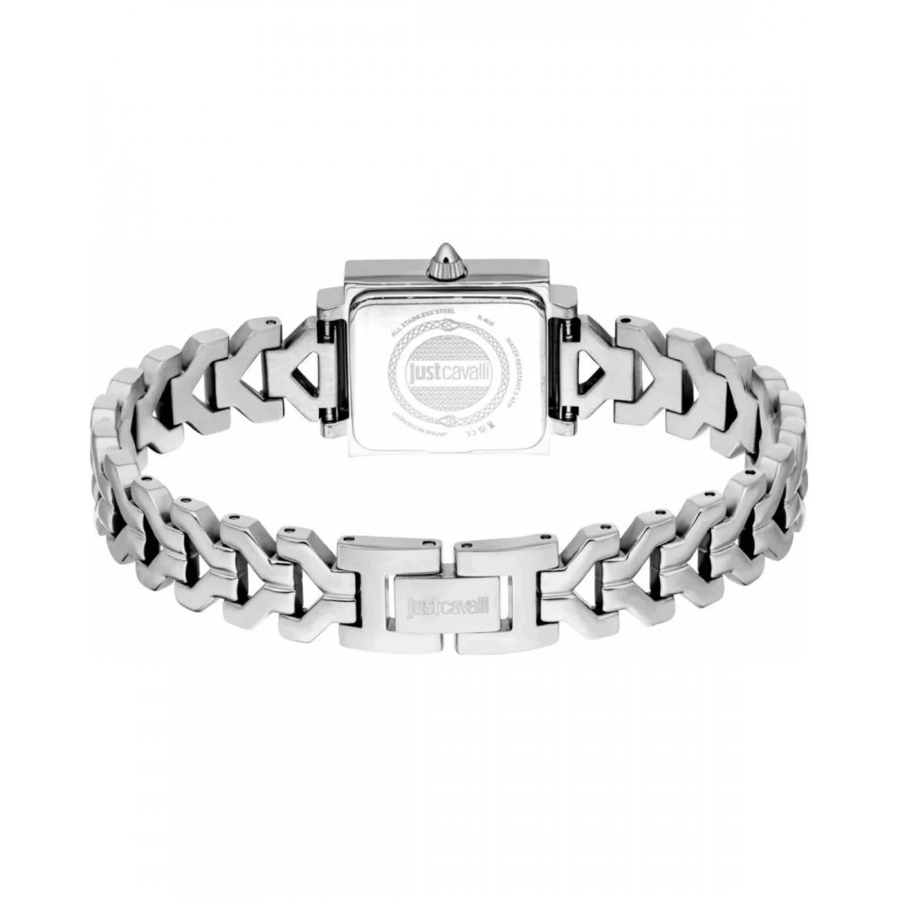 JUST CAVALLI Angola Ρολόι Τετράγωνο Ασημί Ανοξείδωτο Ατσάλι Μπρασελέ JC1L405M0025