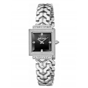 JUST CAVALLI Angola Ρολόι Τετράγωνο Ασημί Ανοξείδωτο Ατσάλι Μπρασελέ JC1L405M0025