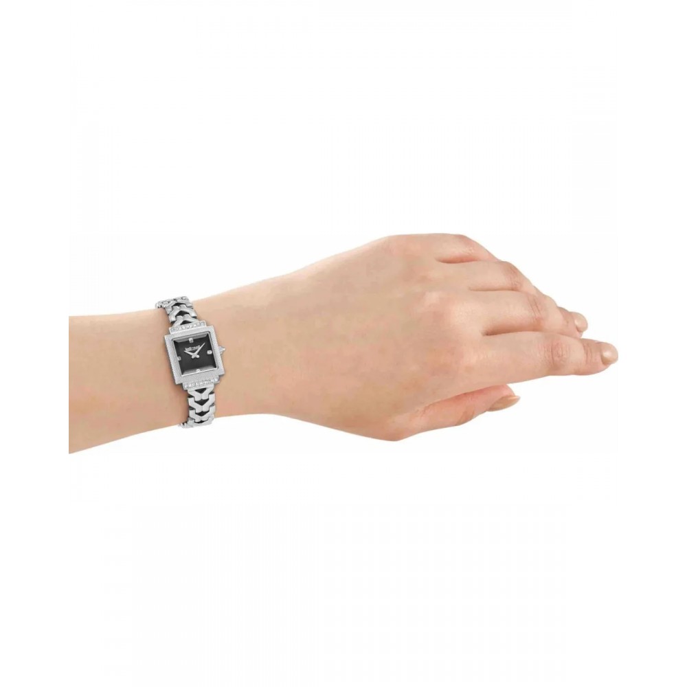 JUST CAVALLI Angola Ρολόι Τετράγωνο Ασημί Ανοξείδωτο Ατσάλι Μπρασελέ JC1L405M0025