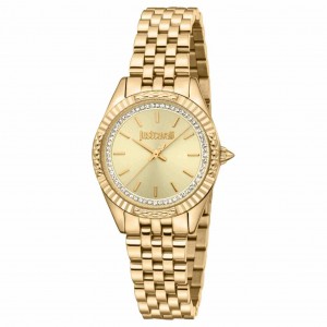 JUST CAVALLI Core Ρολόι Χρυσό Ανοξείδωτο Ατσάλι Μπρασελέ JC1L382M0055