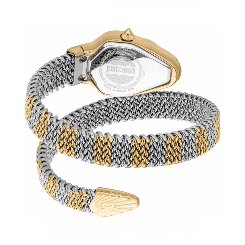 JUST CAVALLI Fiamma Snake Ρολόι Δίχρωμο Ανοξείδωτο Ατσάλι Μπρασελέ JC1L426M0055