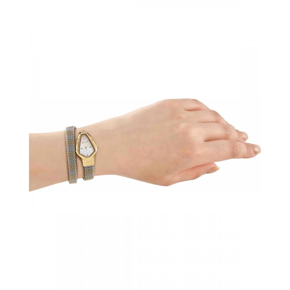 JUST CAVALLI Fiamma Snake Ρολόι Δίχρωμο Ανοξείδωτο Ατσάλι Μπρασελέ JC1L426M0055