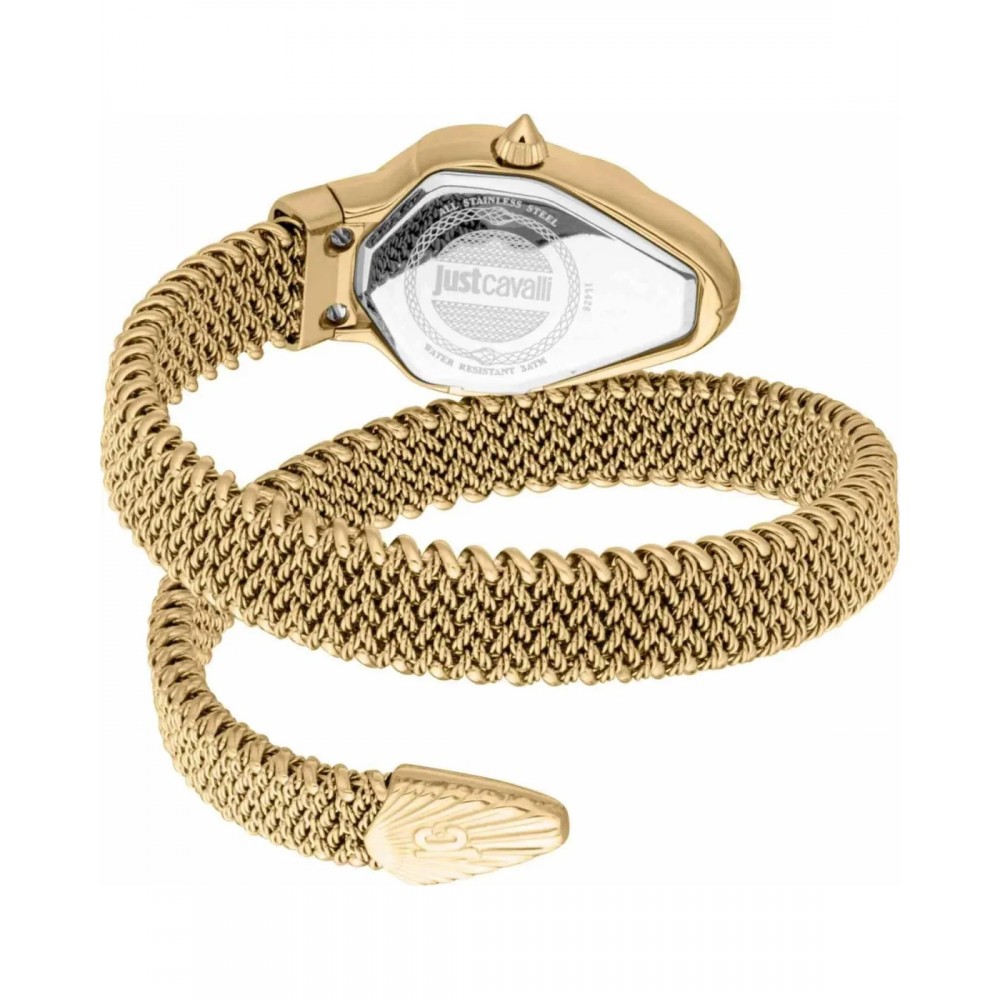 JUST CAVALLI Fiamma Snake Ρολόι Επιχρυσωμένο Ανοξείδωτο Ατσάλι Μπρασελέ JC1L426M0035