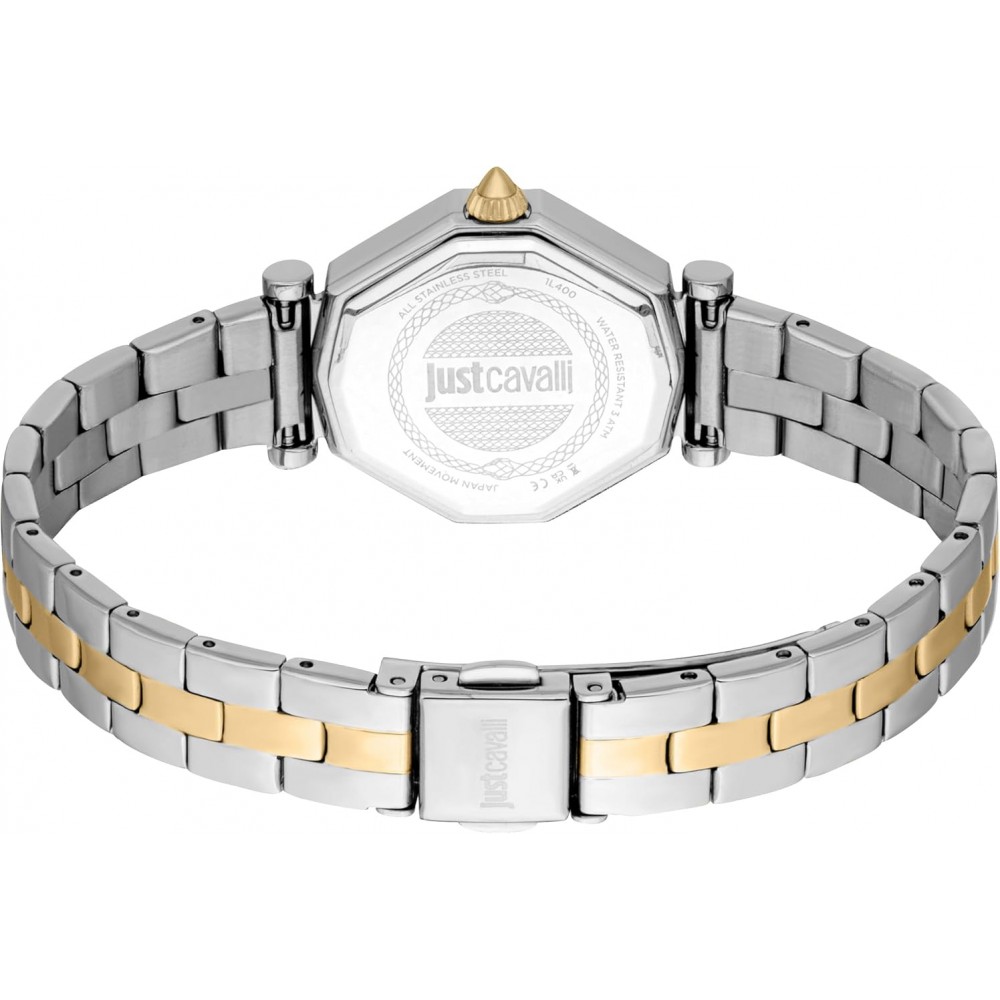 JUST CAVALLI Foschia Ρολόι Δίχρωμο Ανοξείδωτο Ατσάλι Μπρασελέ JC1L400M0095