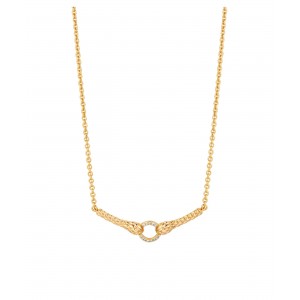 Just Cavalli Κολιέ Χρυσό Φίδι Λευκά Ζιργκόν JCNL02793200