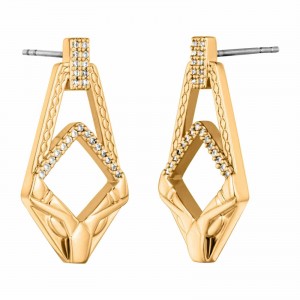 Just Cavalli Crystal Snake Drop Σκουλαρίκια Κρίκοι Χρυσά JCER02793200