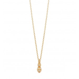 Just Cavalli Κολιέ Χρυσό Φίδι Λευκά Ζιργκόν JCNL02423200