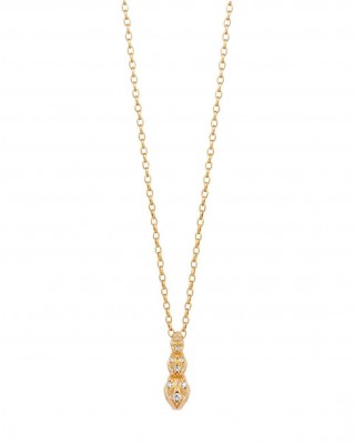 Just Cavalli Κολιέ Χρυσό Φίδι Λευκά Ζιργκόν JCNL02423200