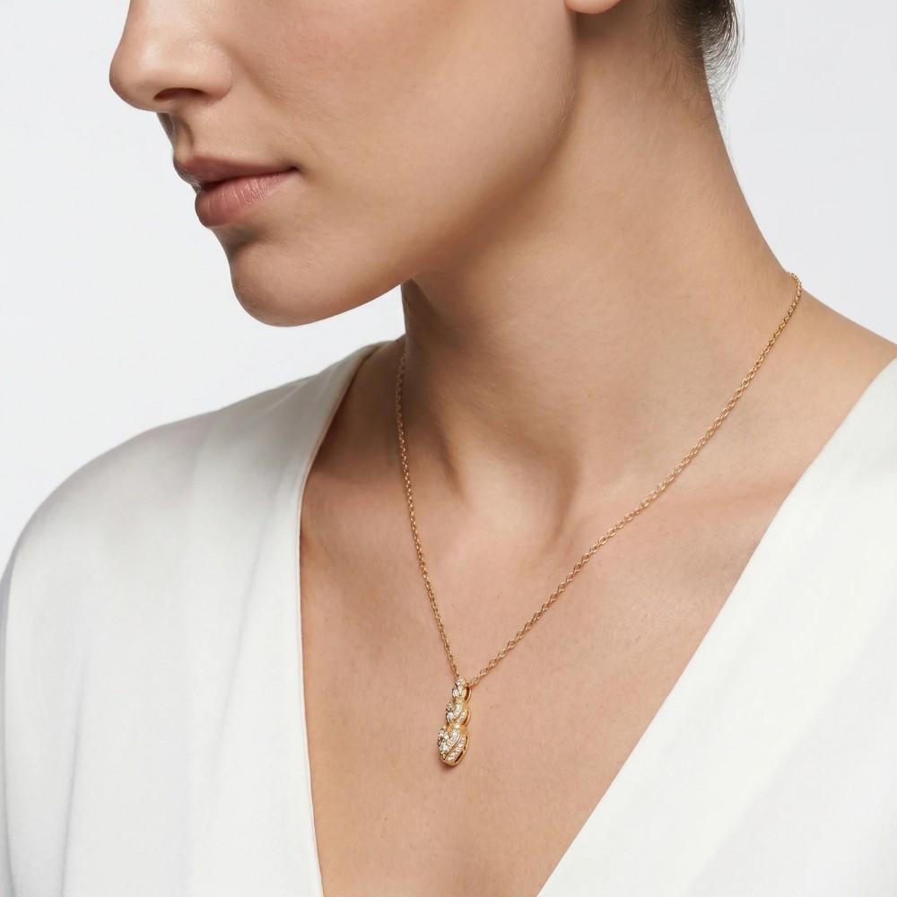 Just Cavalli Κολιέ Χρυσό Φίδι Λευκά Ζιργκόν JCNL02423200 Just Cavalli Κολιέ Χρυσό Φίδι Λευκά Ζιργκόν JCNL02423200