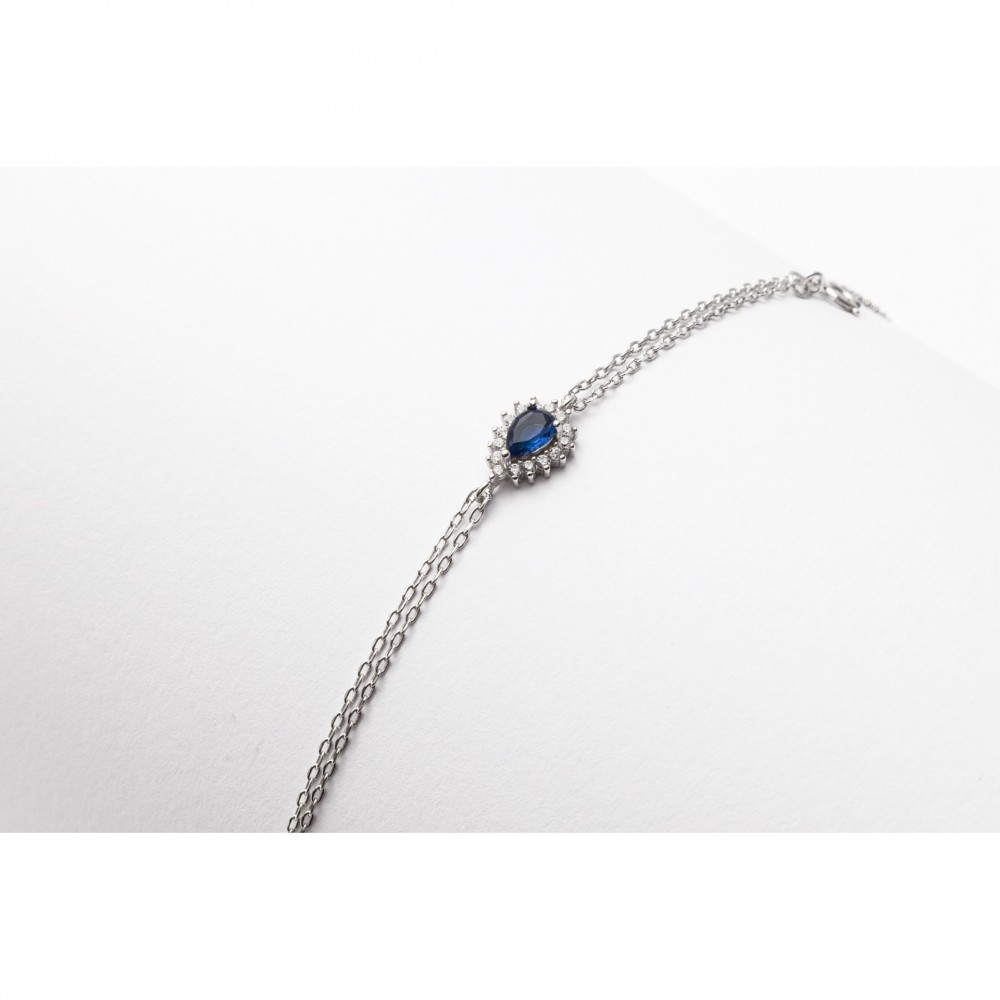 Βραχιόλι Ροζέτα Διπλή αλυσίδα  Ασήμι 925  KSE159