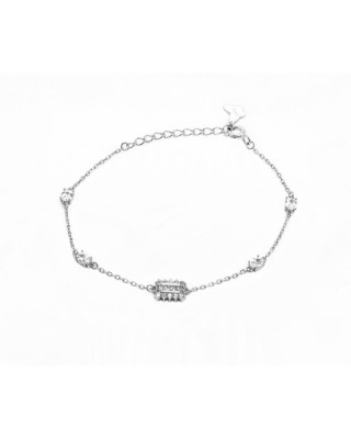 Βραχιόλι Ροζέτα Λευκά ζιργκόν Ασήμι 925  KSE161