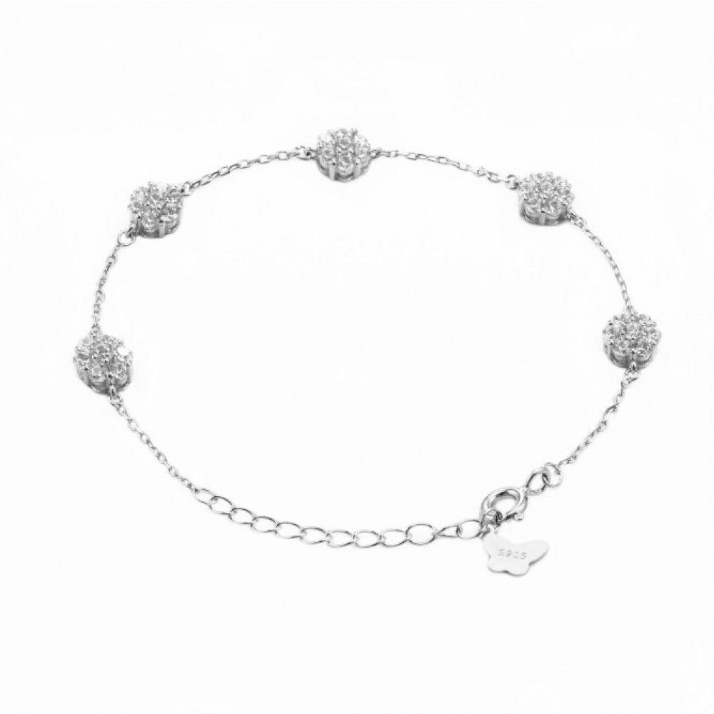 Γυναικείο Βραχιόλι λευκά κρύσταλλα ασήμι 925° KSE083