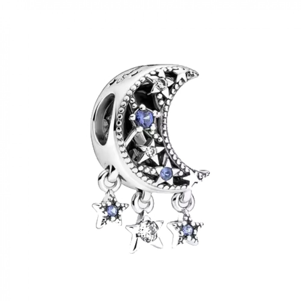 Charm Moon Blue Stones Ασήμι 925 KL123