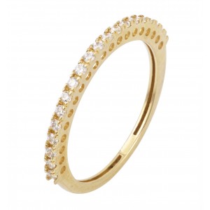 Γυναικείο Δαχτυλίδι επιχρυσωμένο ασήμι 925° Μισόβερο με Ζιργκόν KL000031