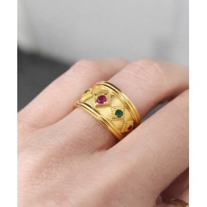 Ring Byzantine Gold-plated Silver 925 RG-021