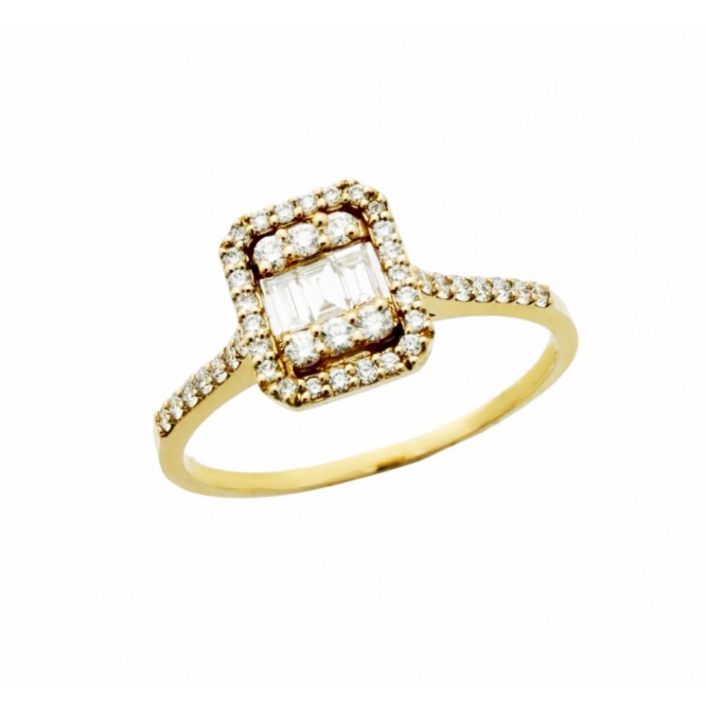  Δαχτυλίδι Μονόπετρο Χρυσό 14Κ Λευκα ζιργκόν KSE1165