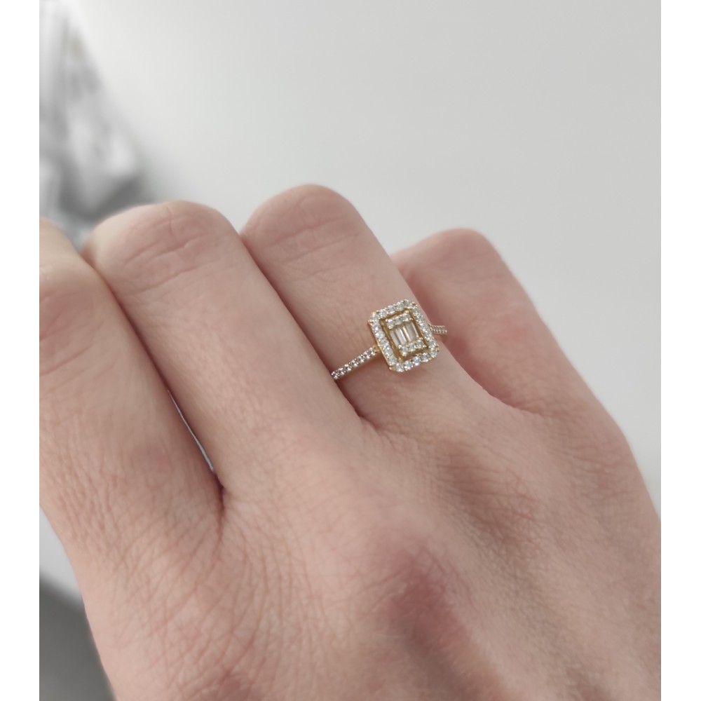  Δαχτυλίδι Μονόπετρο Χρυσό 14Κ Λευκα ζιργκόν KSE1165