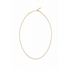  Γυναικείο Κολιέ Ριβιέρα Ροδιωμένο Επίχρυσο Ασήμι 925 με Ζιργκόν 1.5mm KS-042