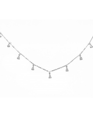 Γυναικείο Kολιέ Λευκά Κρύσταλλα Ασήμι 925 KSE164