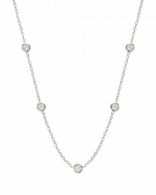 Γυναικείο Κολιέ από Ασήμι 925 Επιροδιωμένο με Ζιργκόν Στοιχεία KS-075