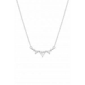 Γυναικείο Κολιέ με Καρδιές Ασήμι 925 Επιροδιωμένο  KS-077