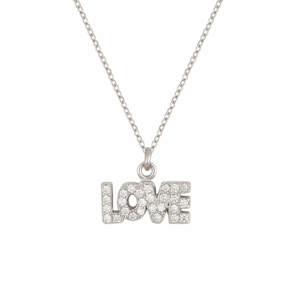 Γυναικείο Kολιέ LOVE Ασήμι 925 KSE106