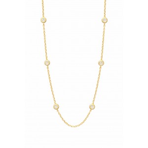 Γυναικείο Κολιέ από Ασήμι 925 Επιχρυσωμένο Επιροδιωμένο με Ζιργκόν Στοιχεία KS-063