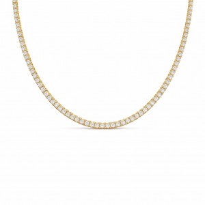 Ladies Necklace Tennis Necklace Rhodium Plated Gold 925 Silver with Zircon Stones 2.5mm KS-039