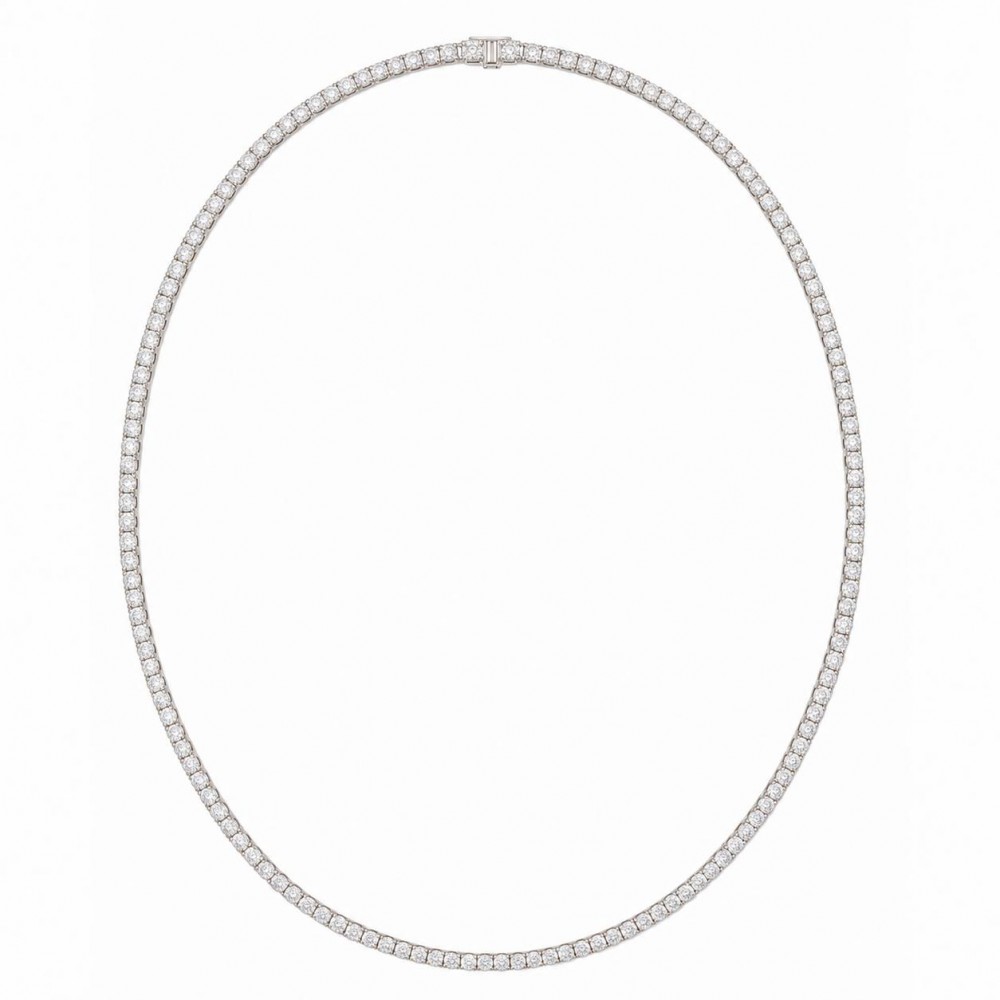 Γυναικείο Kολιέ Ριβιέρα Tennis Λευκά  Ζιργκόν 2 mm 45cm Ασήμι 925 KSE-164