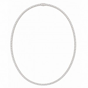 Γυναικείο Kολιέ Ριβιέρα Tennis Λευκά  Ζιργκόν 2 mm 45cm Ασήμι 925 KSE-164