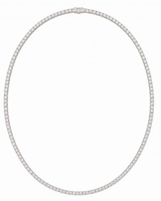 Γυναικείο Kολιέ Ριβιέρα Tennis Λευκά  Ζιργκόν 2 mm 45cm Ασήμι 925 KSE-164