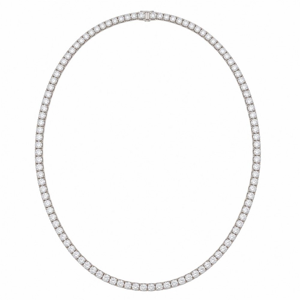 Γυναικείο Kολιέ Ριβιέρα Tennis Λευκά  Ζιργκόν 3 mm 42cm Ασήμι 925 KSE-165