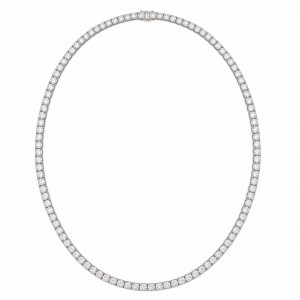 Γυναικείο Kολιέ Ριβιέρα Tennis Λευκά  Ζιργκόν 3 mm 42cm Ασήμι 925 KSE-165