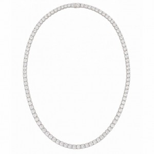 Γυναικείο Kολιέ Ριβιέρα Tennis Λευκά  Ζιργκόν 5 mm 42cm Ασήμι 925 KSE-168