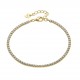 Βραχιόλι από επιχρυσωμένο ασήμι 925° Tennis Ριβιέρα 3mm KS-038