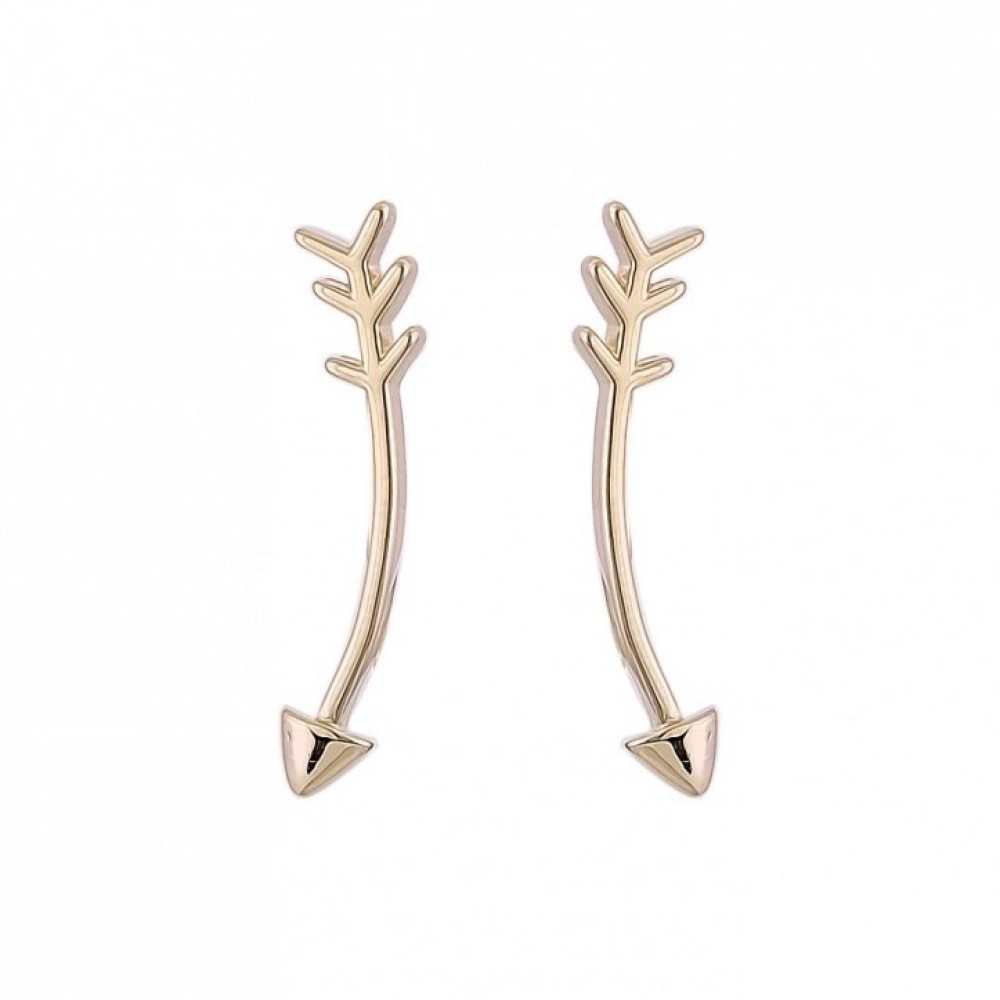 Σκουλαρίκια Ear Climbers Επίχρυσο Ασήμι 925 KSE003
