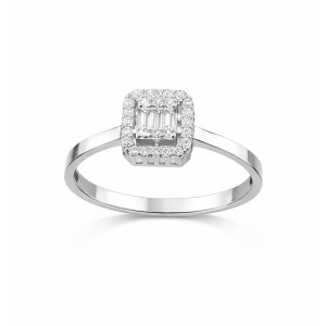  Δαχτυλίδι Μονόπετρο Λευκόχρυσο 14Κ Λευκα ζιργκόν KG011