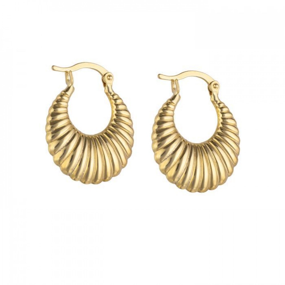 Χρυσά Σκουλαρίκια 14Κ Κρίκοι Οβάλ 