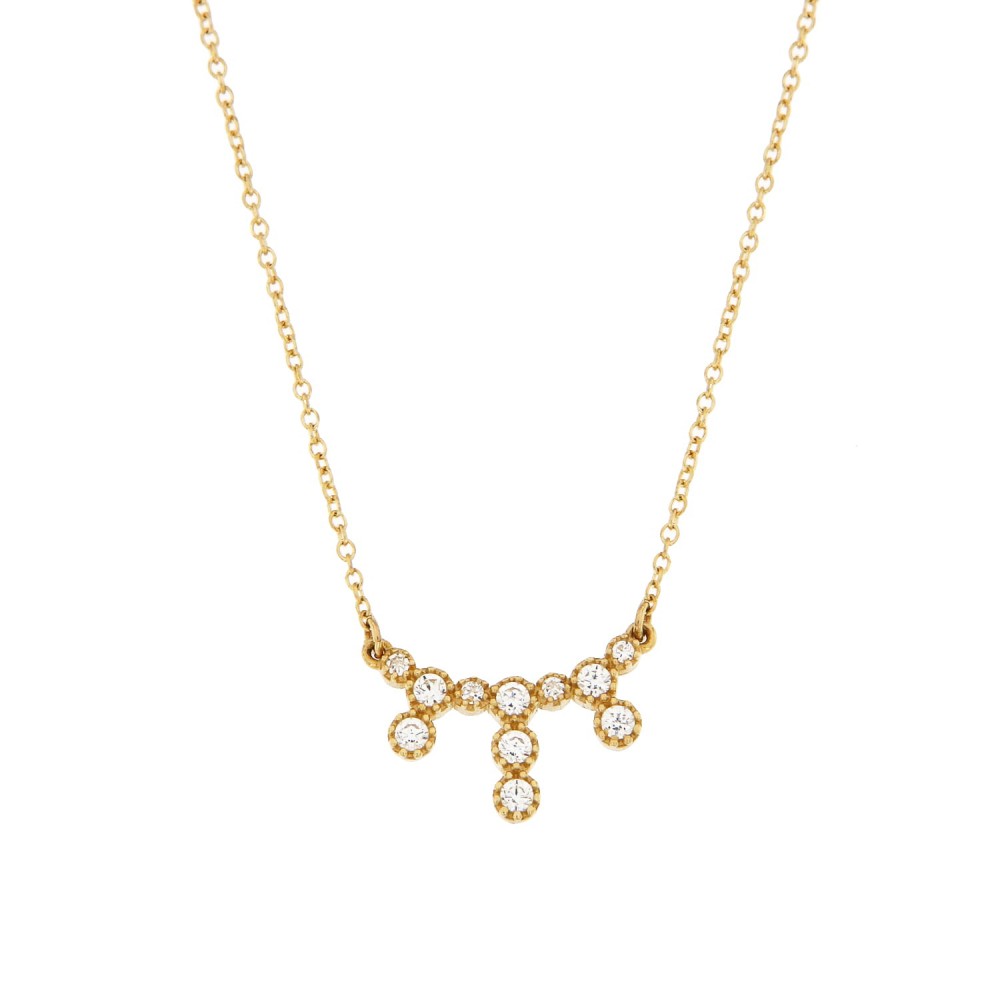 Γυναικείο κολιέ Χρυσό 9Κ με λευκά Ζιργκόν