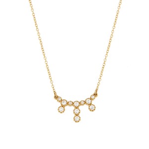 Γυναικείο κολιέ Χρυσό 9Κ με λευκά Ζιργκόν