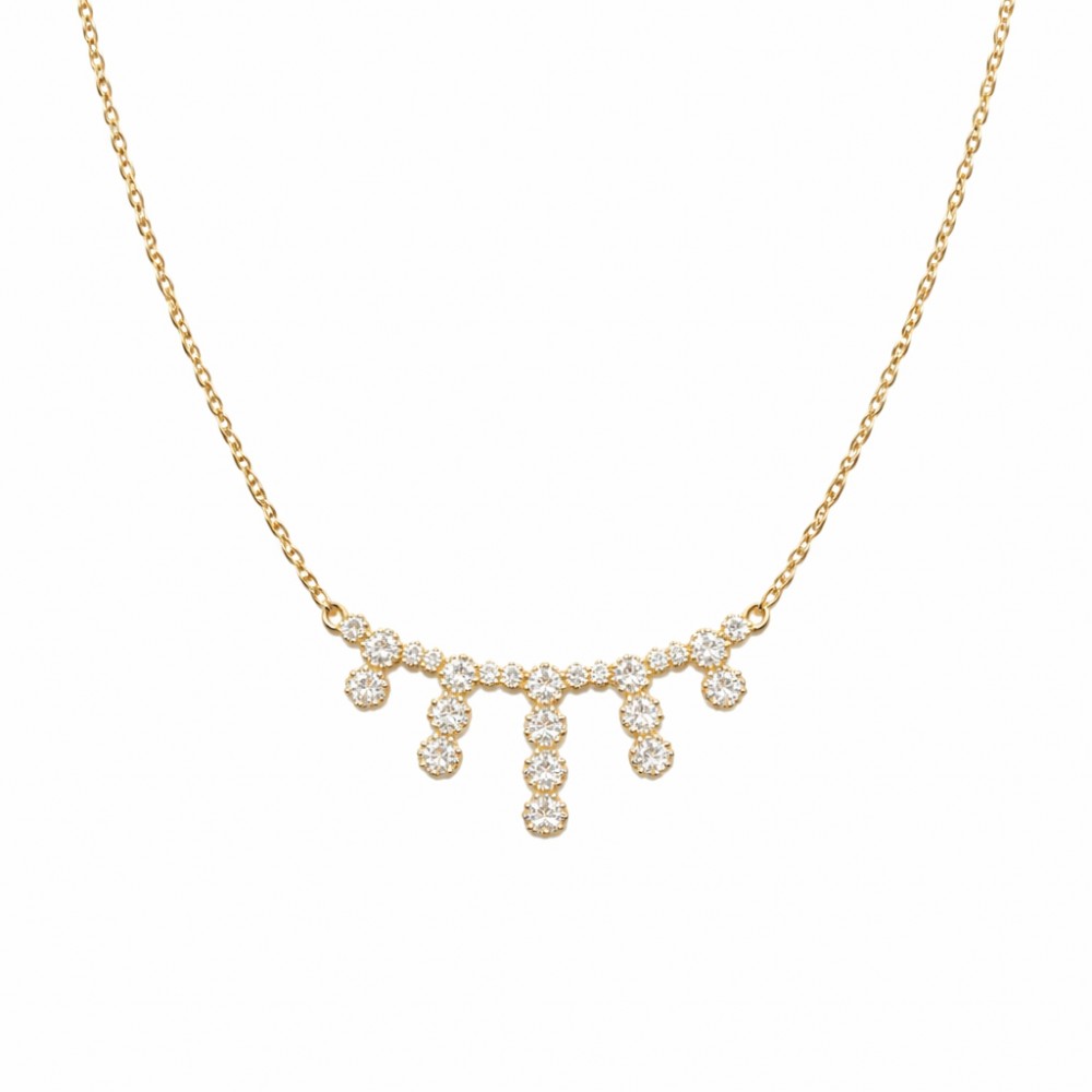 Γυναικείο κολιέ Χρυσό 9Κ με Λευκά Ζιργκόν