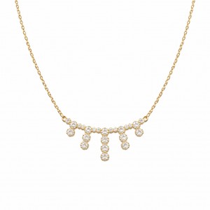 Γυναικείο κολιέ Χρυσό 9Κ με Λευκά Ζιργκόν