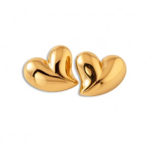 Σκουλαρίκια Καρφωτά Vintage Καρδιές Χρυσό Ανοξείδωτο Ατσάλι KL00705