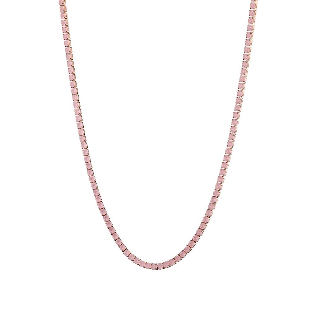 LOISIR CANDY Κολιέ γυναικείο μεταλλικό ροζ επιχρυσωμένο 01L15-01217 