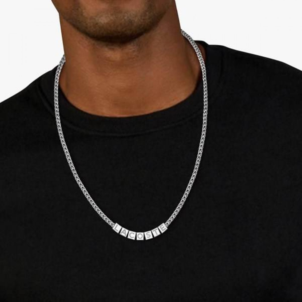 LACOSTE Script Κολιέ Ασημί Ανοξείδωτο Ατσάλι 2040523