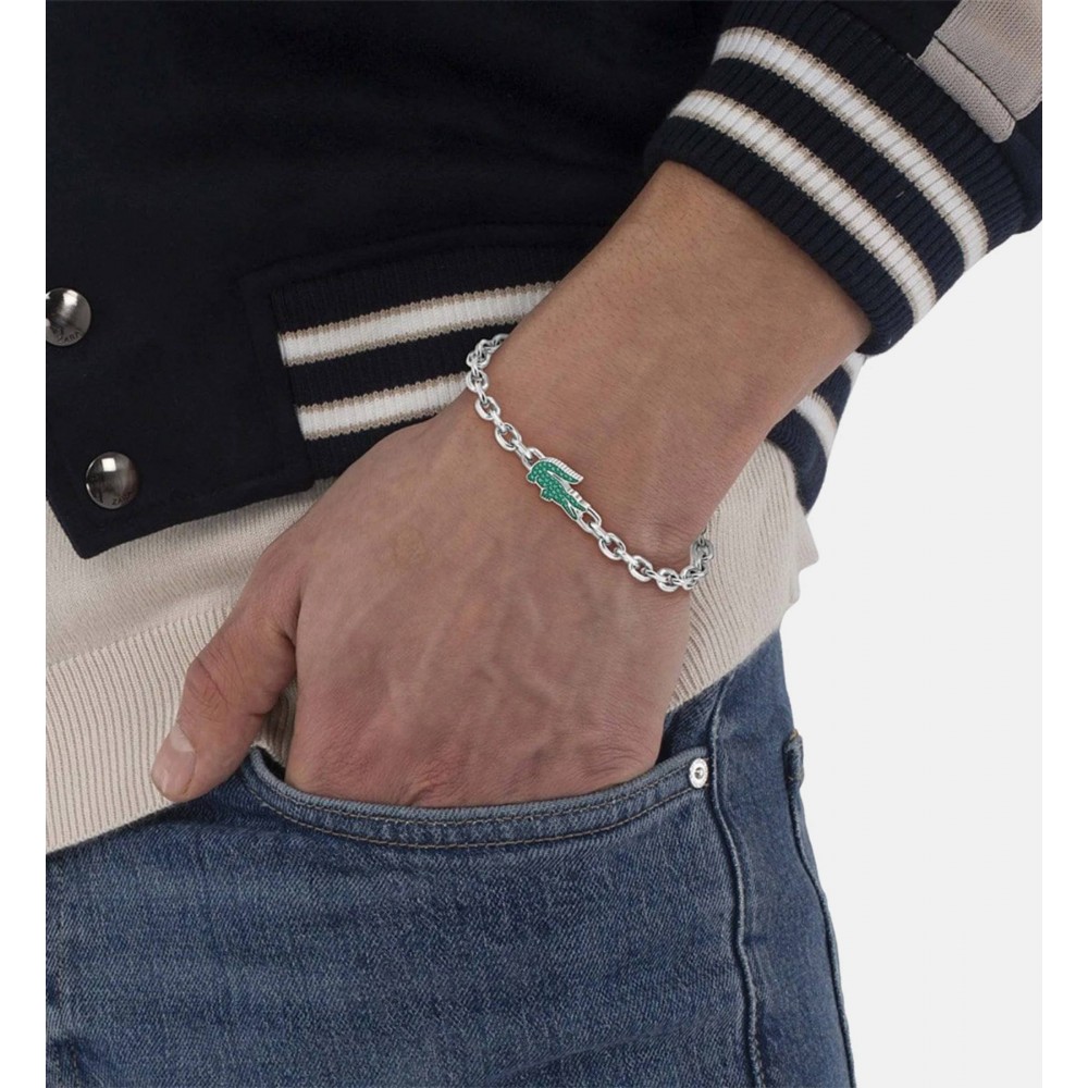 LACOSTE Βραχιόλι Crocodile Ασημί Ανοξείδωτο Ατσάλι 2040610