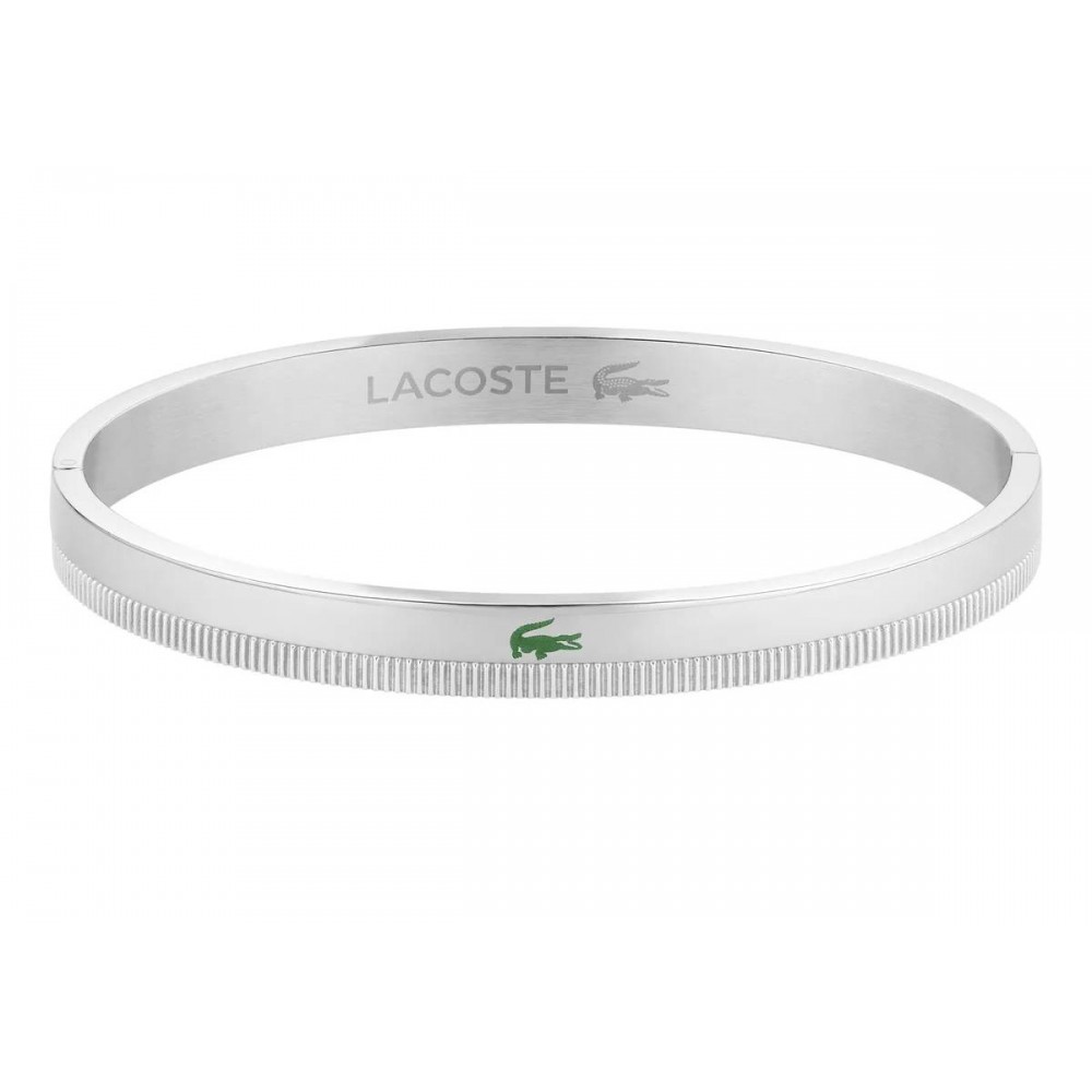 LACOSTE Βραχιόλι Χειροπέδα Crocodile Ασημί Ανοξείδωτο Ατσάλι 2040617